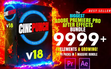 CINEPUNCH: Transitions I Color LUTs I SFX - 18 PACKS - 9999+ Assets