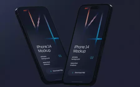 Dark iPhone 14 Pro Mockup Set